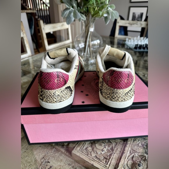 LIMITED EDITION Gucci Garden exclusive real python skin screener sneakers - Picture 7 of 7